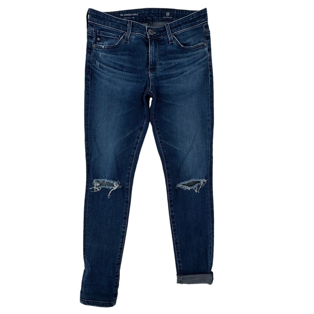 AG Adriano Goldschmied The Legging Ankle Super Skinny Distressed Jeans Dark 24R